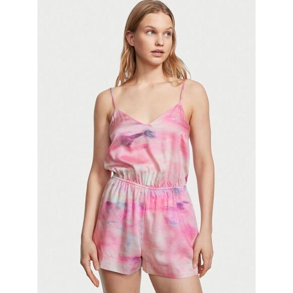 Naomi x Victoria's Secret- Play All Day Romper in Pink Tie Dye - Picture 4 of 6